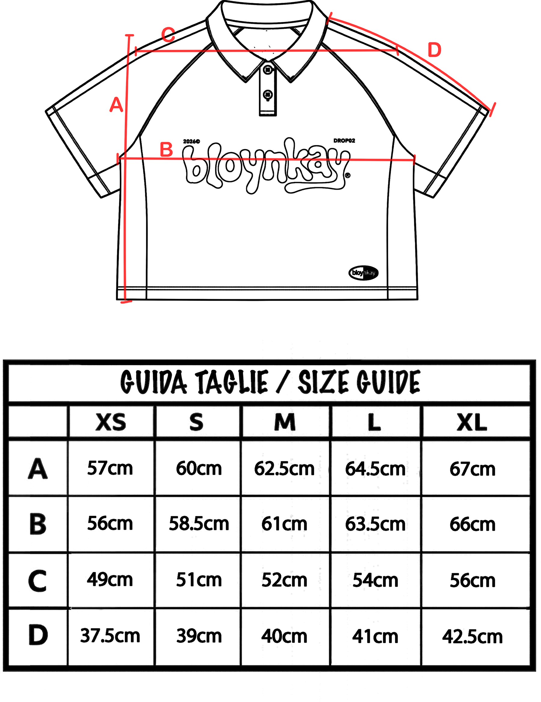 Bloynkay polo size chart